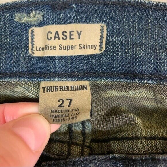 True Religion Casey Camo Print Low Rise Super Skinny Jeans 27 - Picture 4 of 6